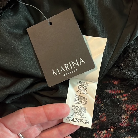 MARINA Size 20W Black Sequin Stretch Dual Layer VNeck Evening Party BlackTie NEW - Picture 15 of 16